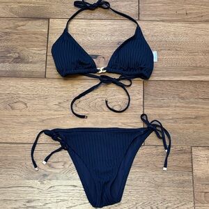 M/L Michael Kors Navy Blue Bikini (L top, M bottom)